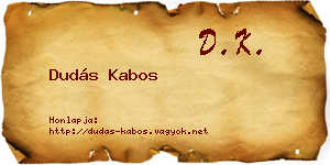 Dudás Kabos névjegykártya
