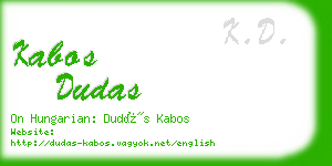 kabos dudas business card